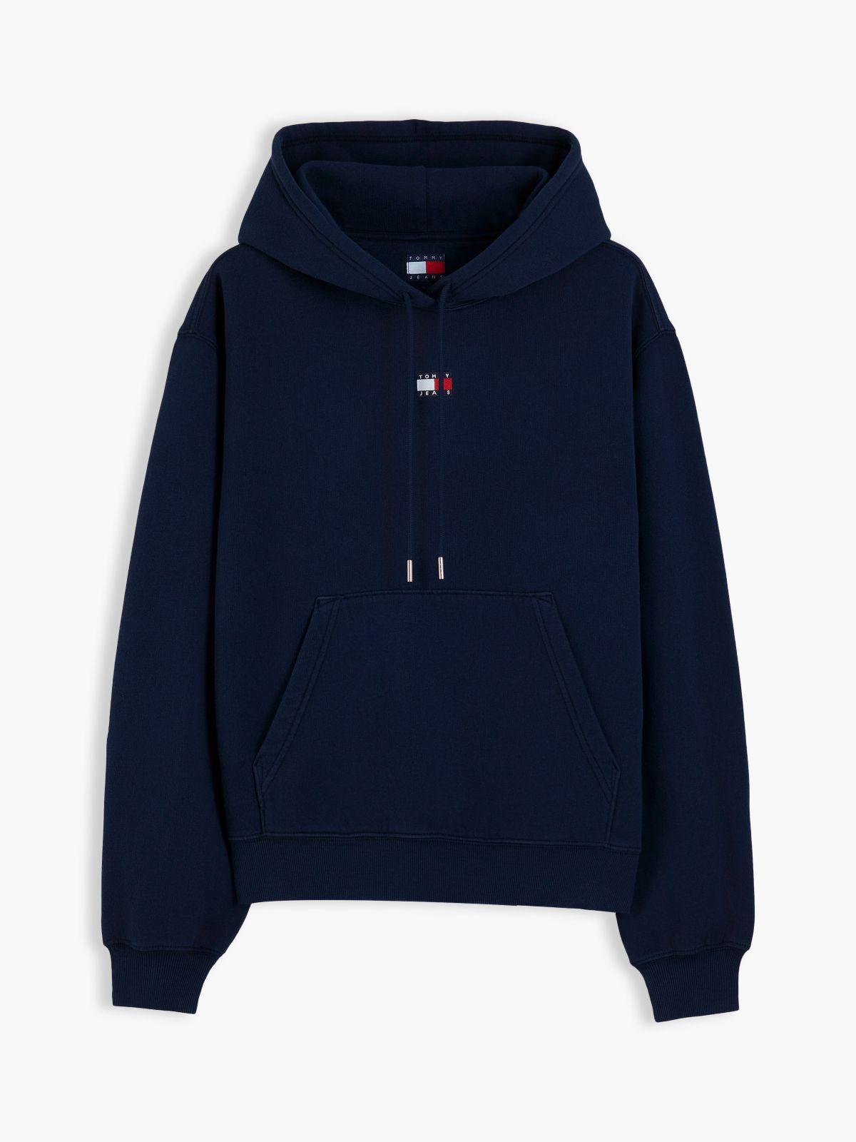 Tommy Badge Relaxed Drawstring Hoody — Blue