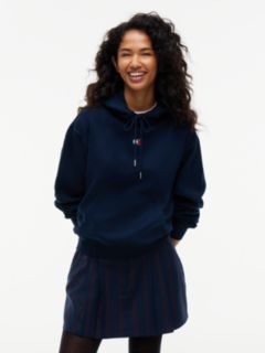 Tommy Badge Relaxed Drawstring Hoody — Blue 1