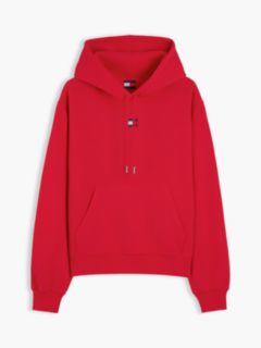 Tommy Badge Relaxed Drawstring Hoody — Red 5