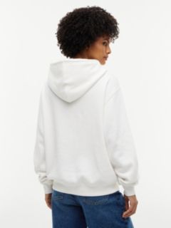 Tommy Badge Relaxed Drawstring Hoody — White 4