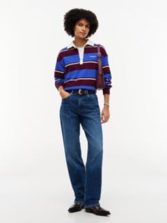 Logo Embroidery Terry Relaxed Rugby Shirt — Blue 2