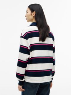 Logo Embroidery Terry Relaxed Rugby Shirt — White 4