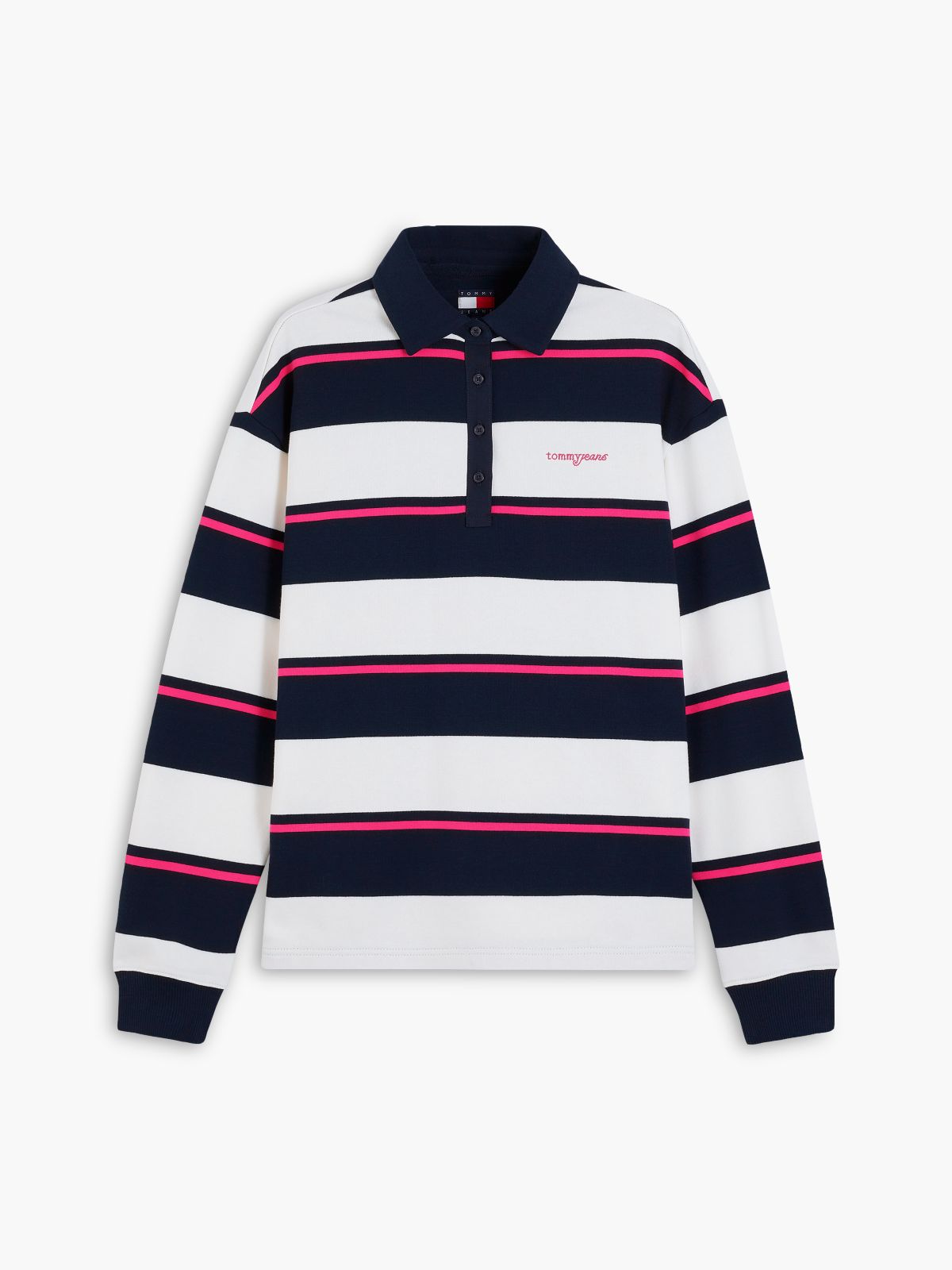 Logo Embroidery Terry Relaxed Rugby Shirt — White