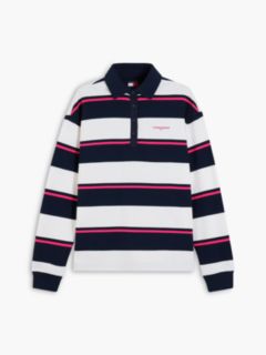 Logo Embroidery Terry Relaxed Rugby Shirt — White 5