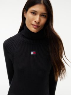 Tommy Badge Oversized Midi Jumper Dress — Black 2