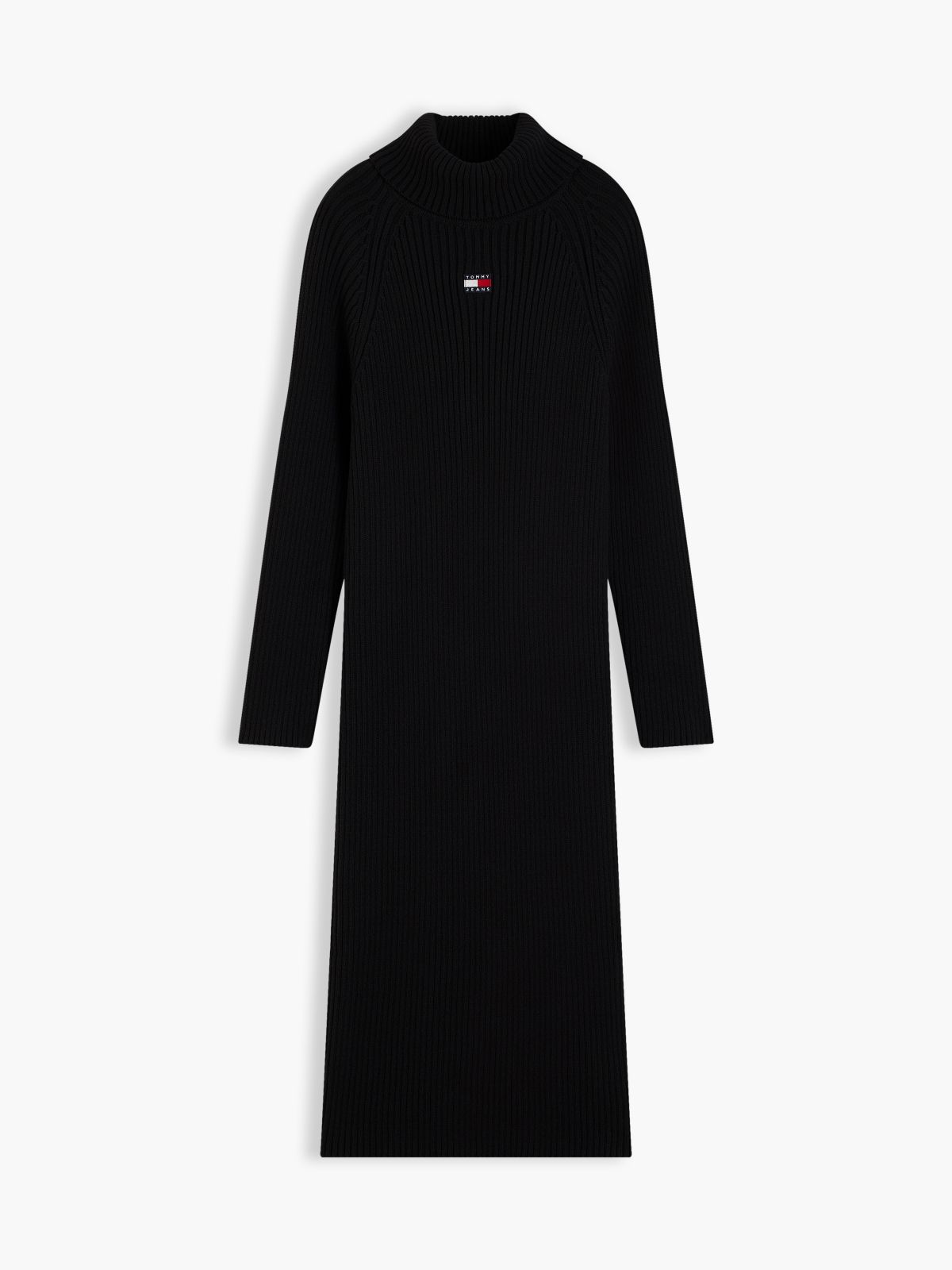 Tommy Badge Oversized Midi Jumper Dress — Black