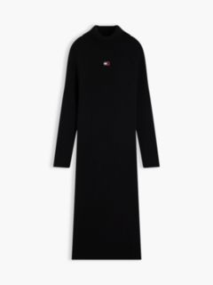 Tommy Badge Oversized Midi Jumper Dress — Black 5