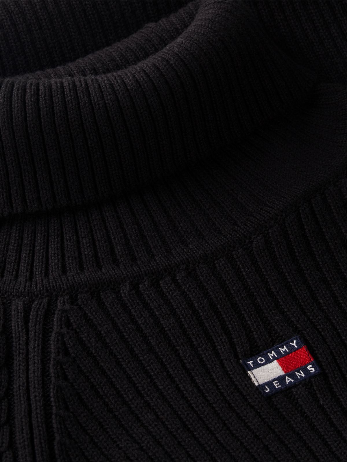 Tommy Badge Oversized Midi Jumper Dress — Black