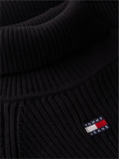 Tommy Badge Oversized Midi Jumper Dress — Black 6