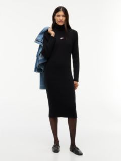 Tommy Badge Oversized Midi Jumper Dress — Black 1