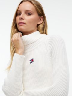 Tommy Badge Oversized Midi Jumper Dress — White 3