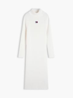 Tommy Badge Oversized Midi Jumper Dress — White 5