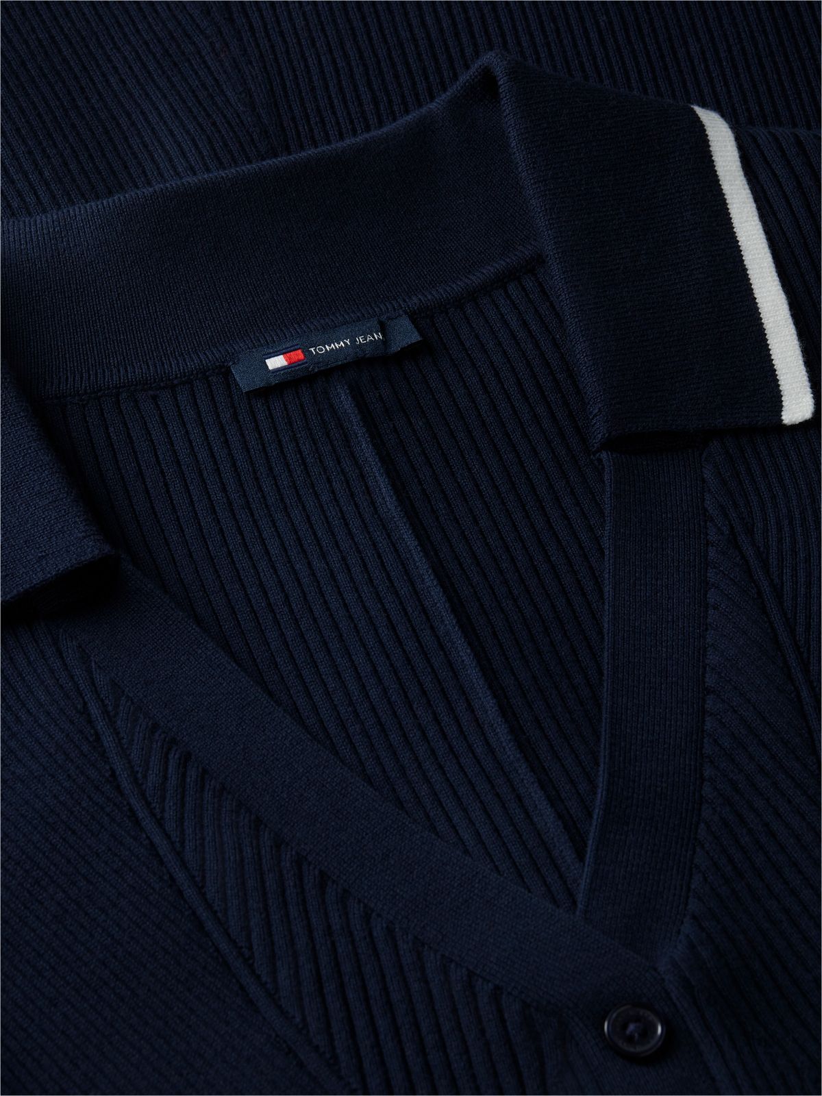 Slim Long Sleeve Mini Polo Dress — Blue