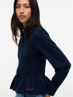 Slim Fit Smock Seersucker Shirt — Blue 3
