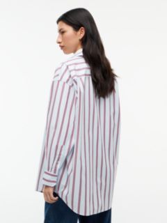 Oversized Fit Yarn Dyed Poplin Shirt — Blue 4