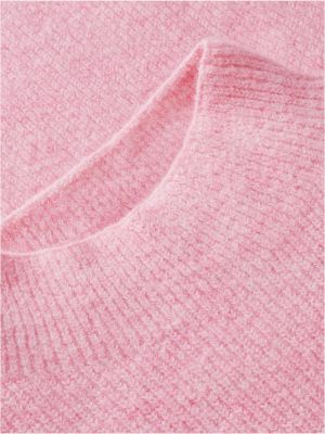 roze trui met alpaca, opstaande hals en tommy-badge voor dames - tommy jeans