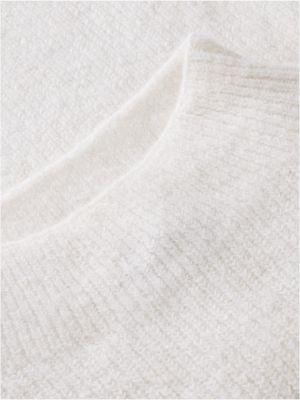 pull avec alpaga à col cheminée et badge tommy blanc pour femmes tommy jeans