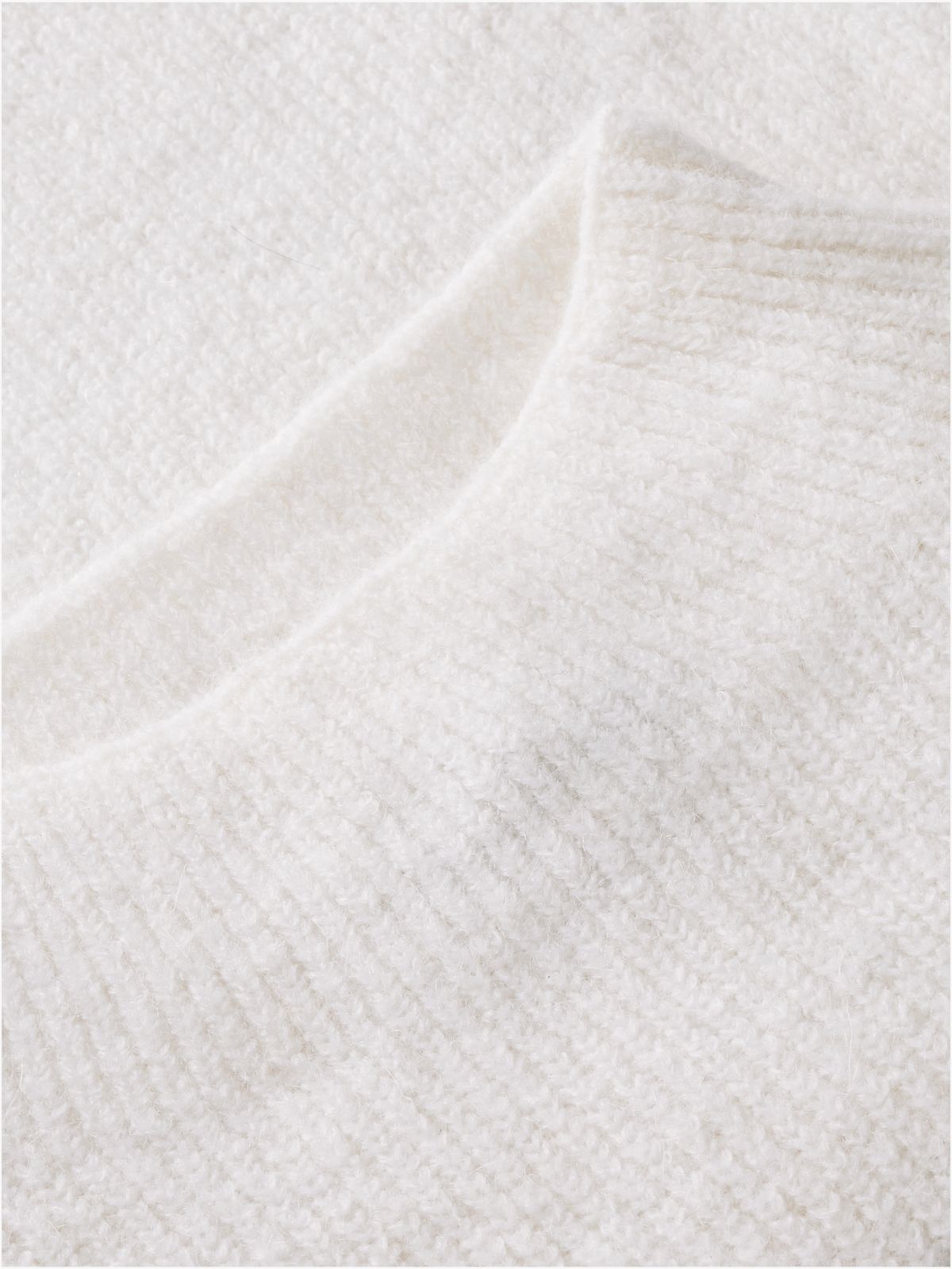 Tommy Badge Mock Neck Jumper With Alpaca — White