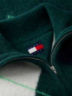 Alpaca Blend Fluffy Cropped Quarter-Zip Jumper — Green 6