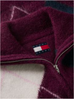 Alpaca Blend Fluffy Cropped Quarter-Zip Jumper — Purple 6