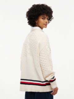 Pure Wool Cable Knit Oversized Jumper — Beige 4