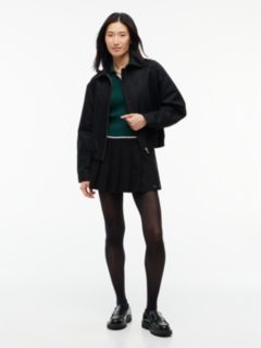 Micro Cable Knit Slim Polo Jumper — Green 2