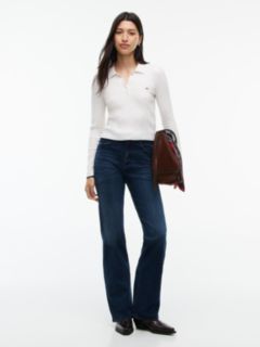 Micro Cable Knit Slim Polo Jumper — White 2