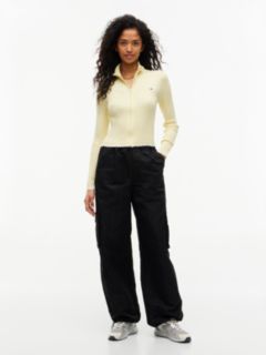 Micro Cable Knit Slim Zip-Thru Jumper — Yellow 2