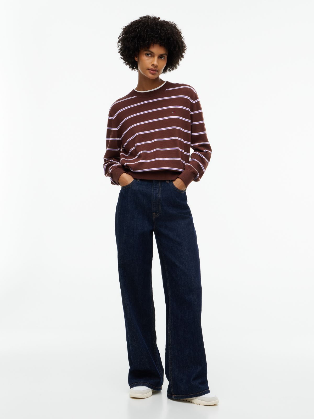 Relaxed Crew Neck Jumper — Brown