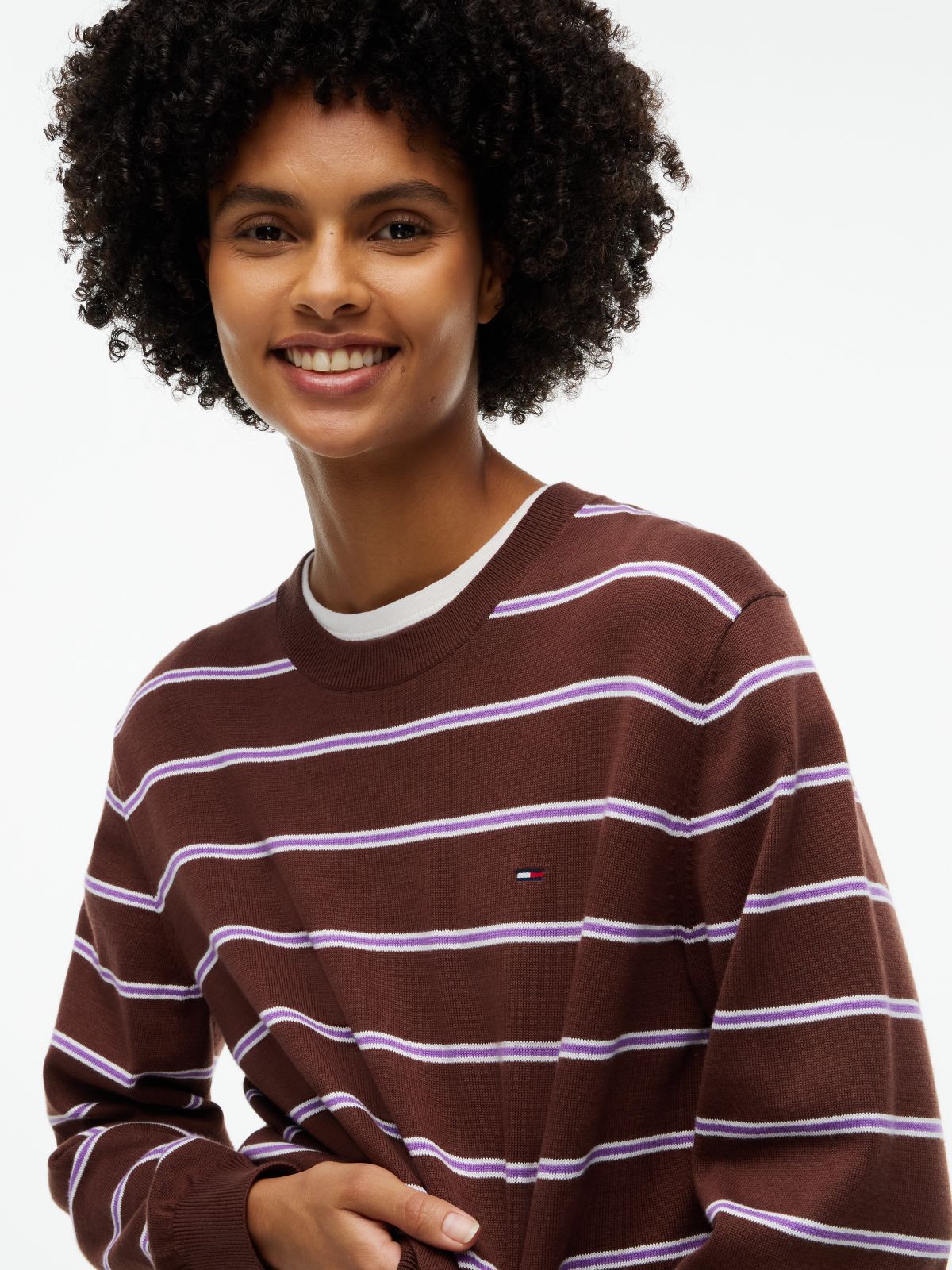 Relaxed Crew Neck Jumper — Brown