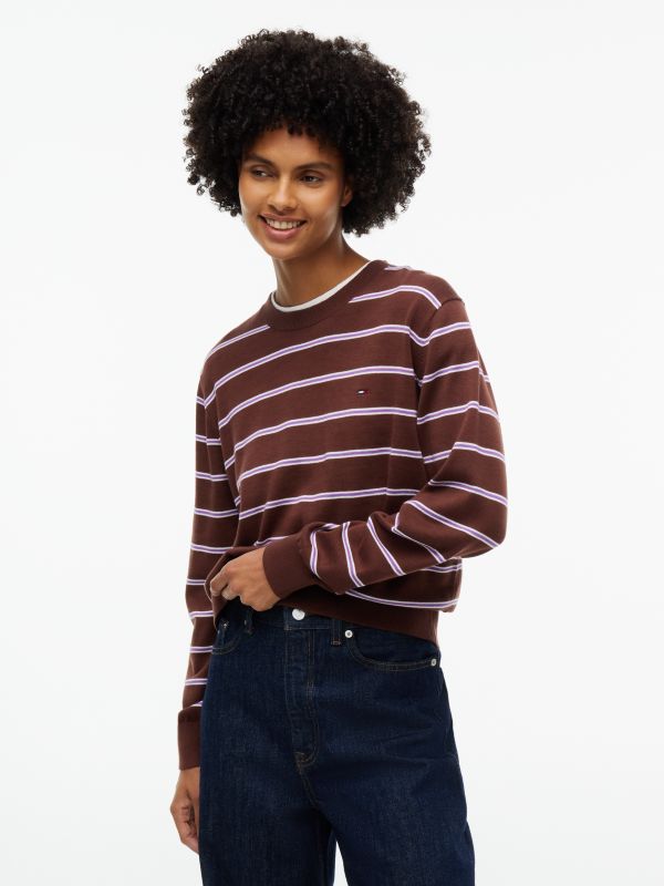 Relaxed Crew Neck Jumper — Brown