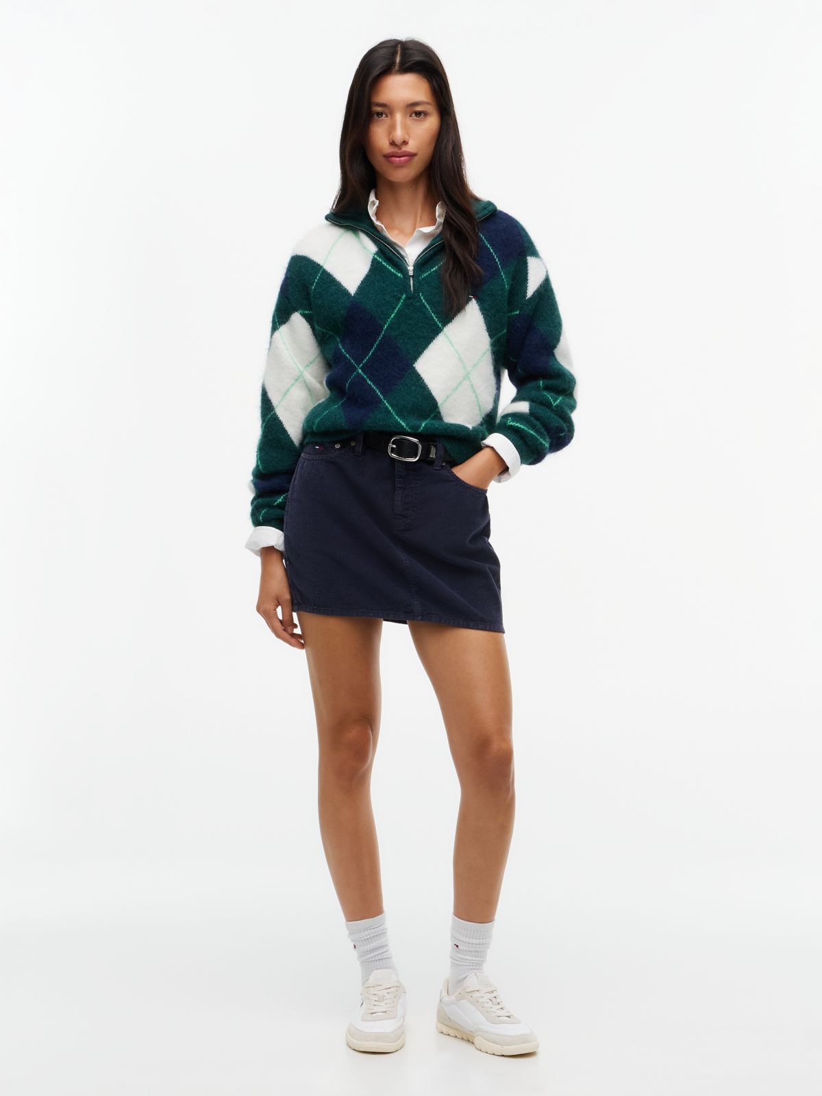 Corduroy Mini Skirt — Blue