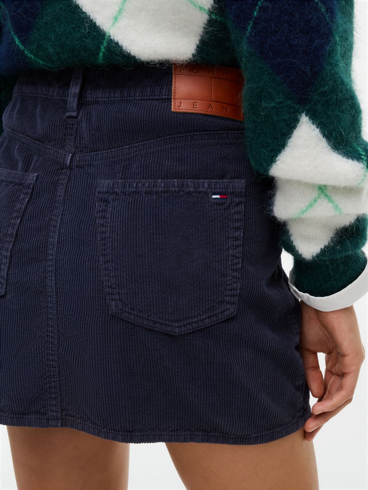 Corduroy Mini Skirt — Blue
