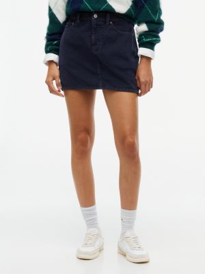 blue cord-minirock für damen - tommy jeans