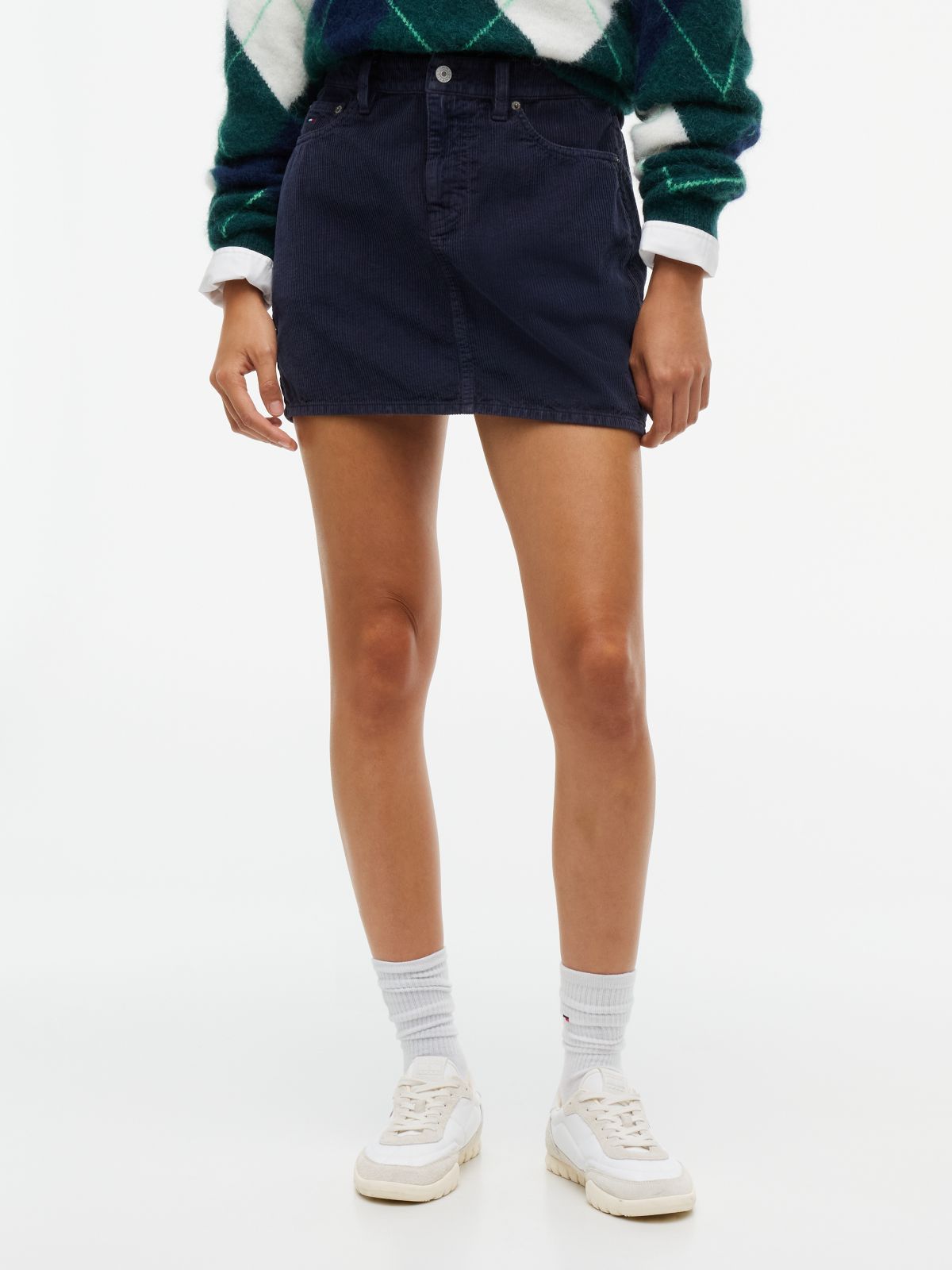 Corduroy Mini Skirt — Blue