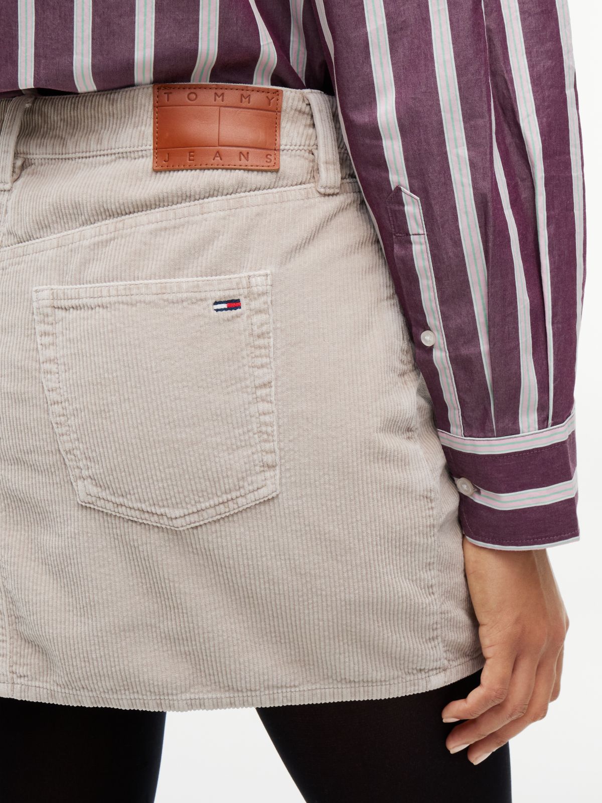Corduroy Mini Skirt — Grey