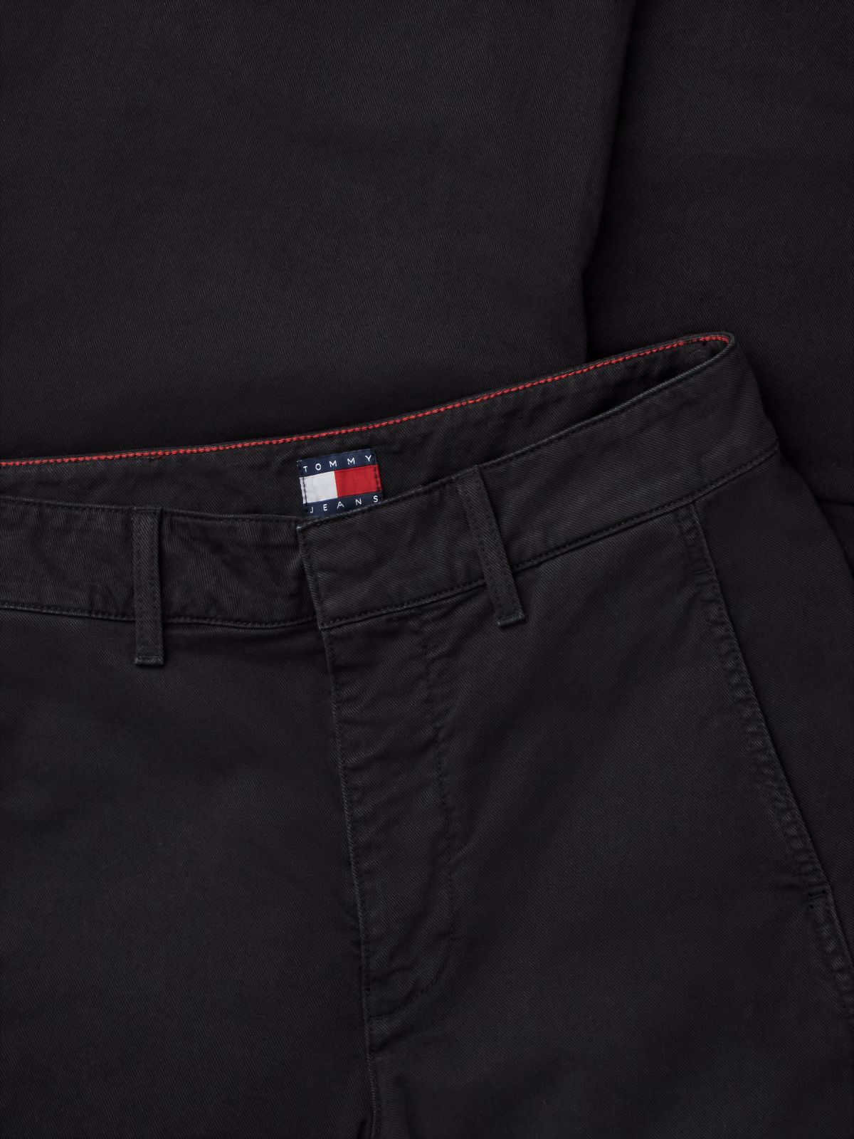 Twill Mid Rise Barrel Trousers — Black