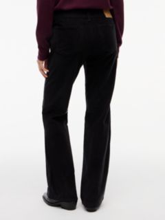 Low Rise Bootcut Corduroy Trousers — Black 4