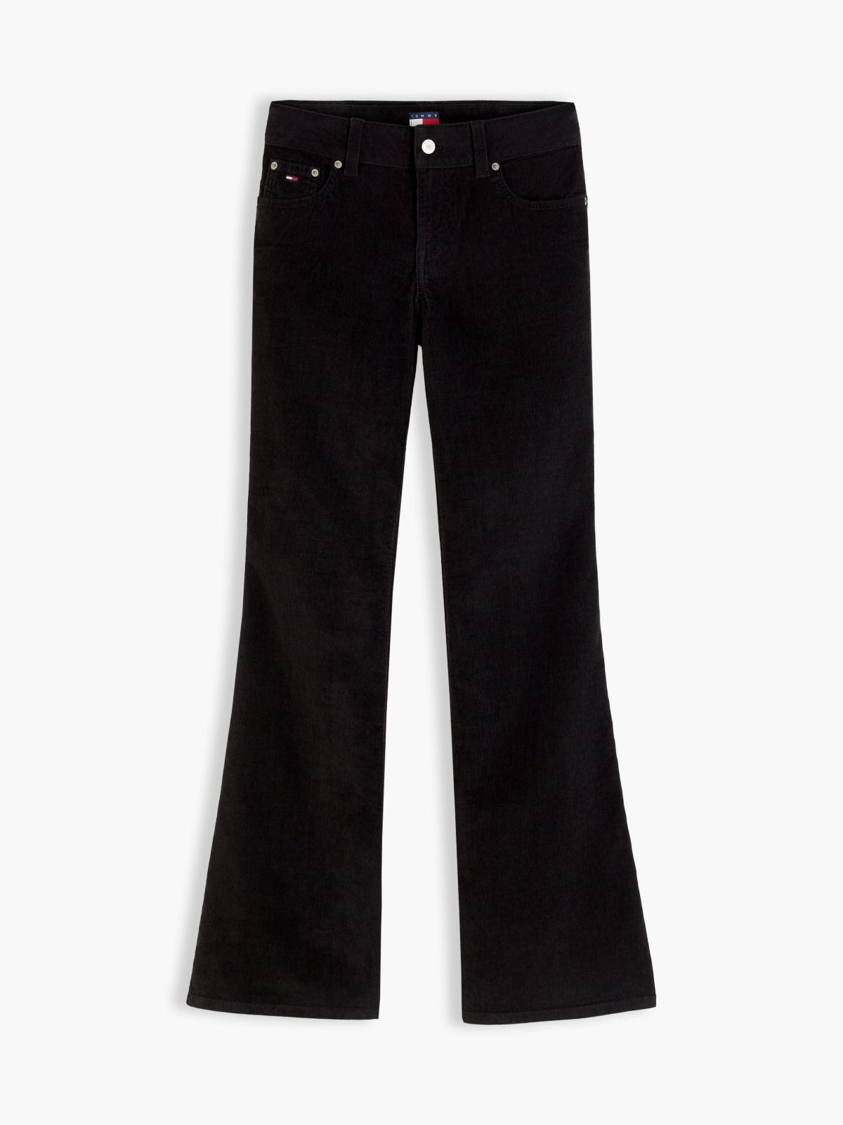 Low Rise Bootcut Corduroy Trousers — Black