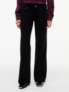 Low Rise Bootcut Corduroy Trousers — Black 1