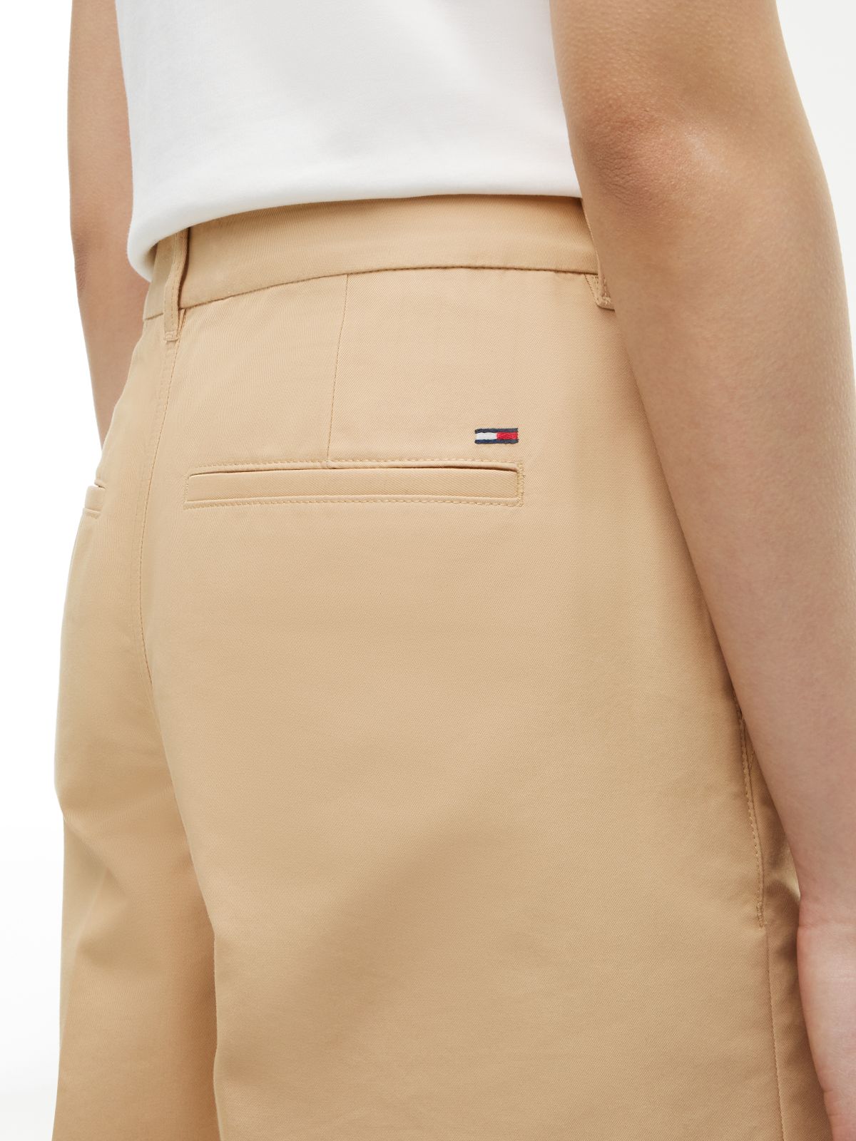 Twill Wide Leg Chinos — Beige