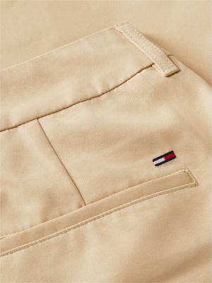 chinos jambe ample en sergé beige pour femmes tommy jeans
