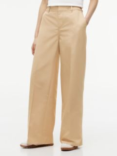 Twill Wide Leg Chinos — Beige 1
