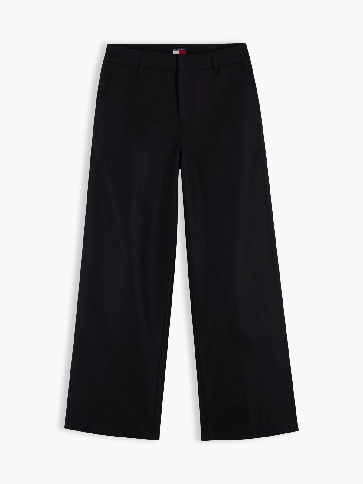 Twill Wide Leg Chinos — Black