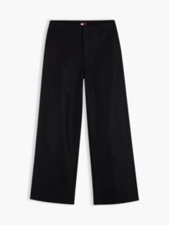 Twill Wide Leg Chinos — Black 5