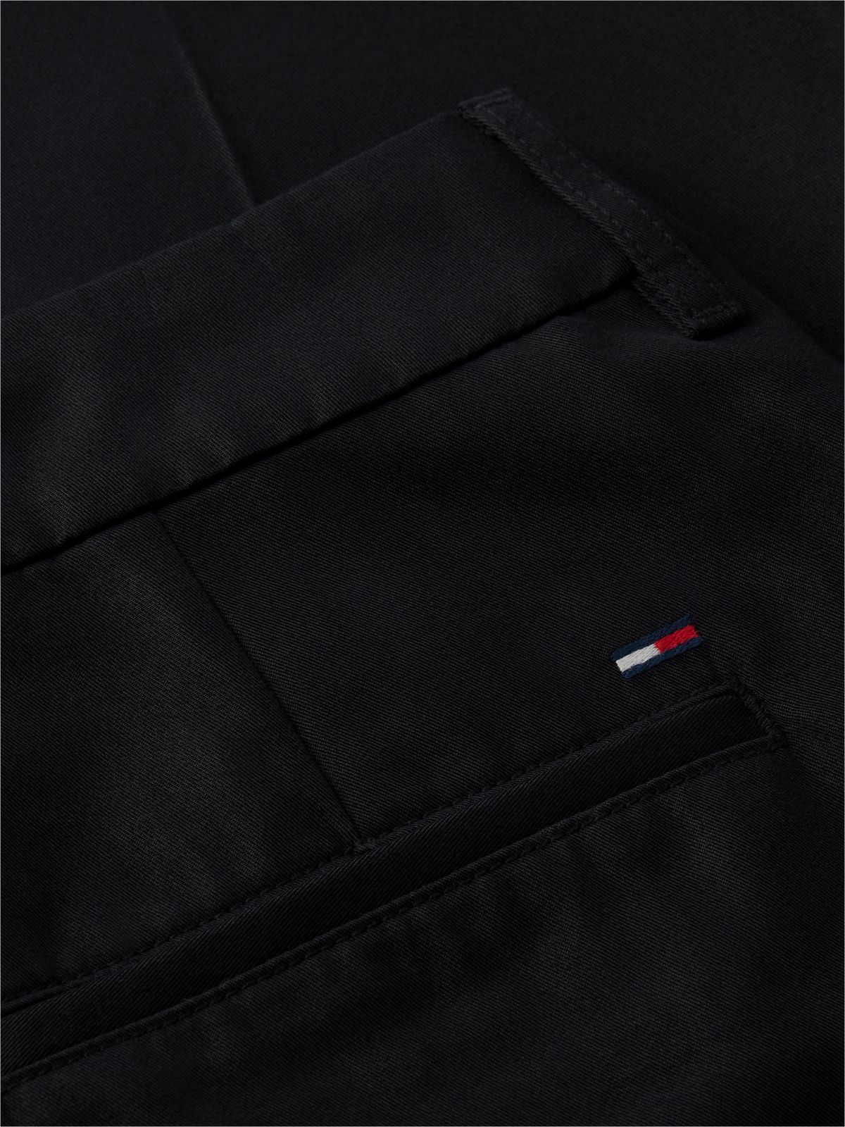Twill Wide Leg Chinos — Black