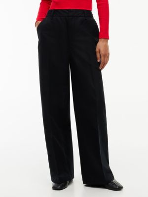 chinos jambe ample en sergé black pour femmes tommy jeans