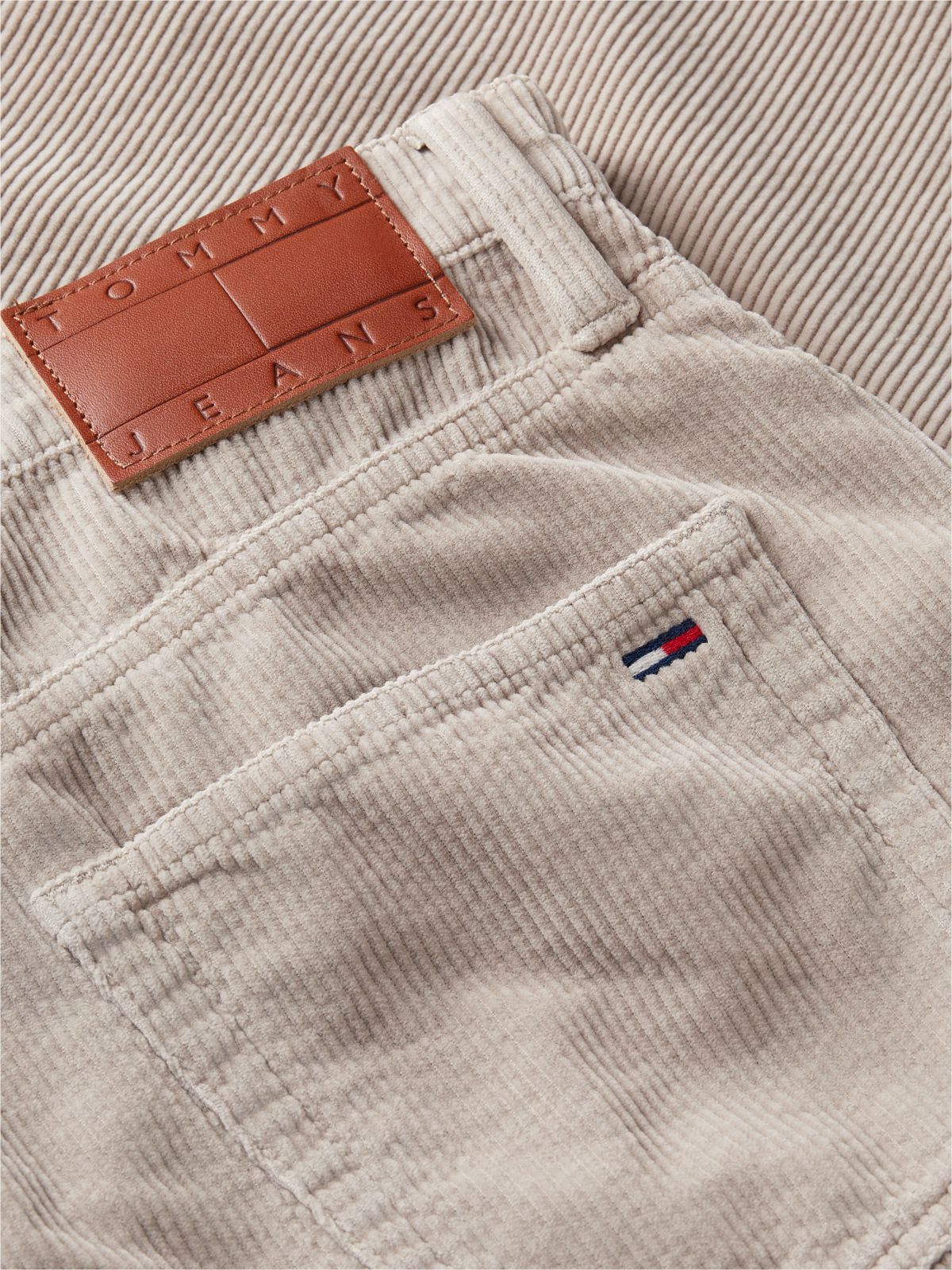 Corduroy High Rise Straight Trousers — Grey