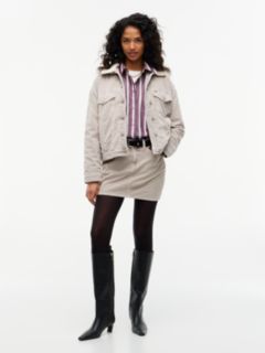 Teddy Collar Corduroy Trucker Jacket — Grey 2