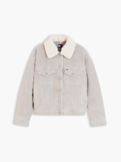 Teddy Collar Corduroy Trucker Jacket — Grey 6